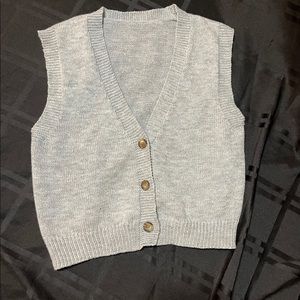 Light gray button up vest